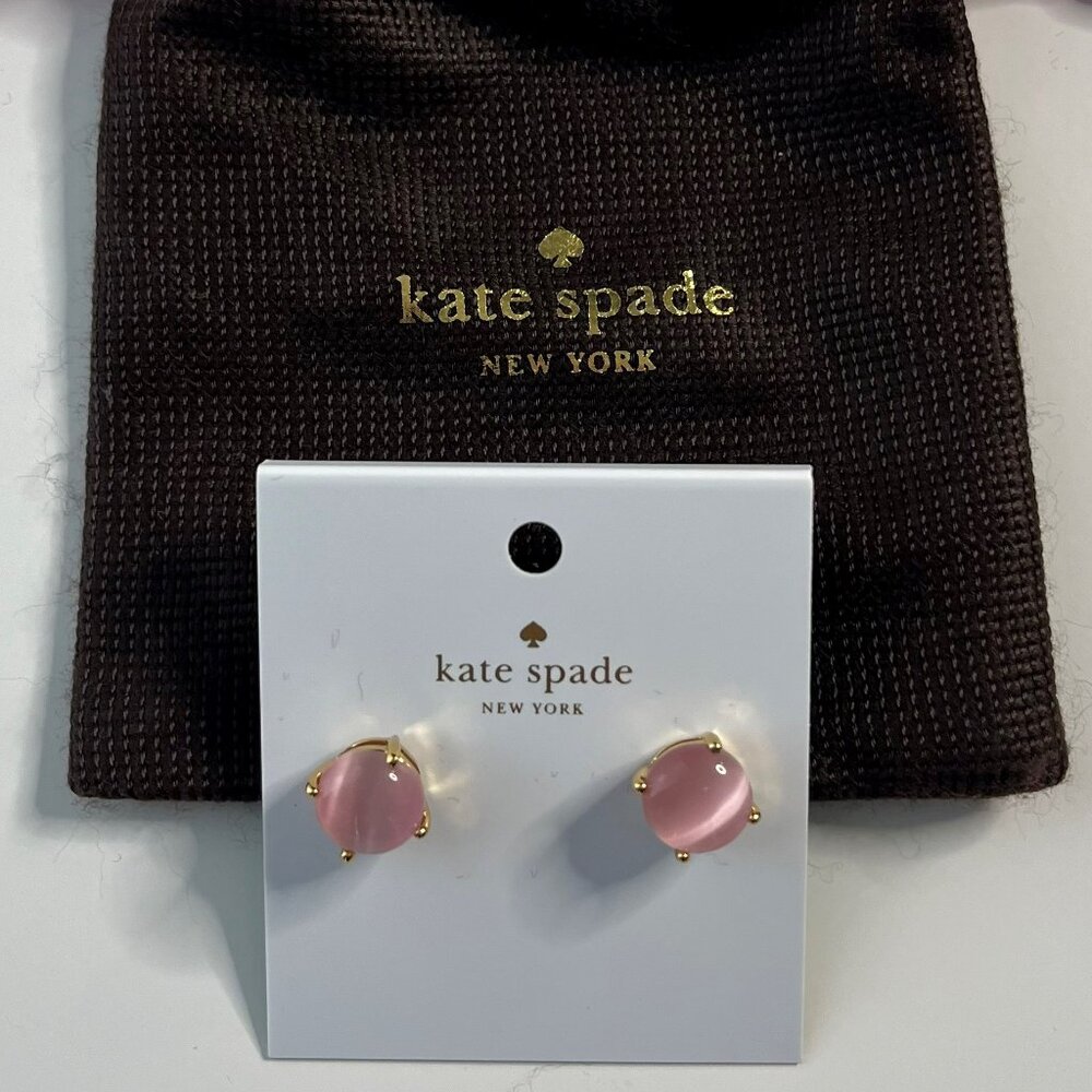 Kate Spade Round Pink Stud Earrings **NEW** with Pouch
